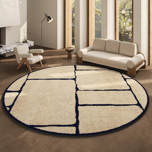 Round Geometric Living Room Carpet Modern Minimalist