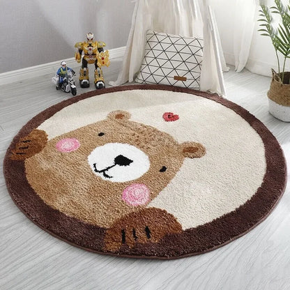 Cartoon Round Imitation Cashmere Carpet