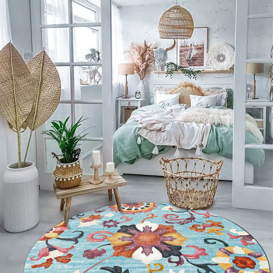 Moroccan Style Living Room Decoration Round Carpet