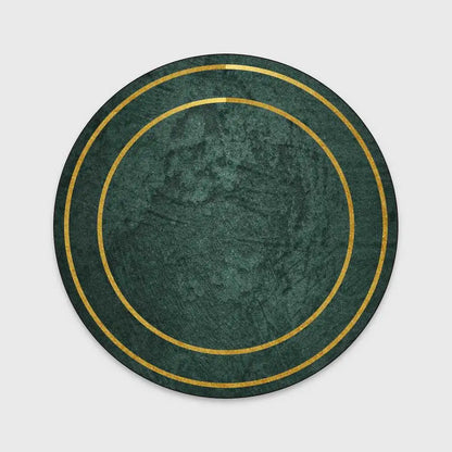 Light Luxury Rugs For Bedroom Dark Green Round Carpets