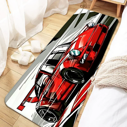 Cool Racing Carpet Non-Slip Soft Bedroom Bedside Rugs