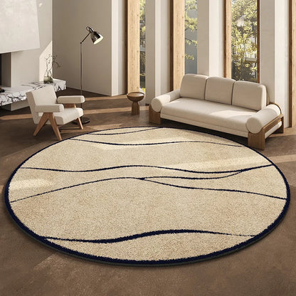 Round Geometric Living Room Carpet Modern Minimalist