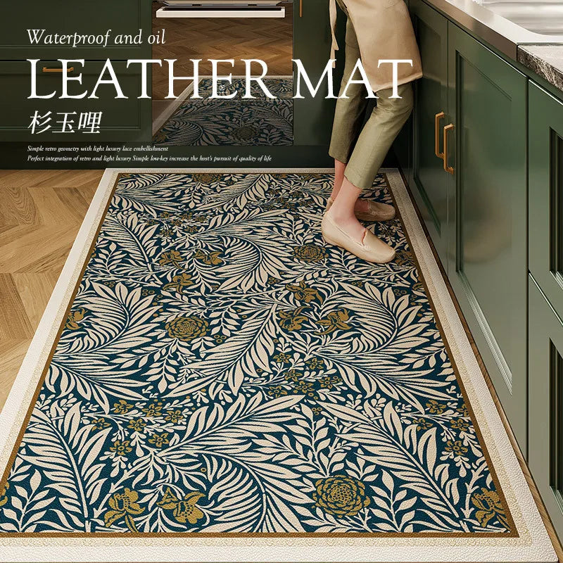 American Kitchen Rug Home Pvc Leather Floor Mat