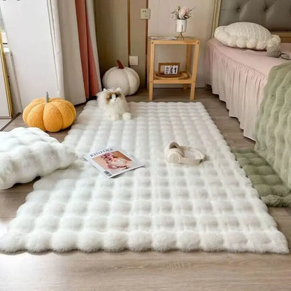 Bubble Plush Carpet For Home Decor Imitation Rabbit Hair