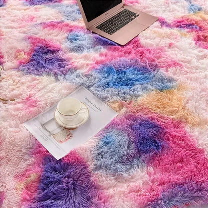 Modern Shag Leopard Print Fluffy Rug