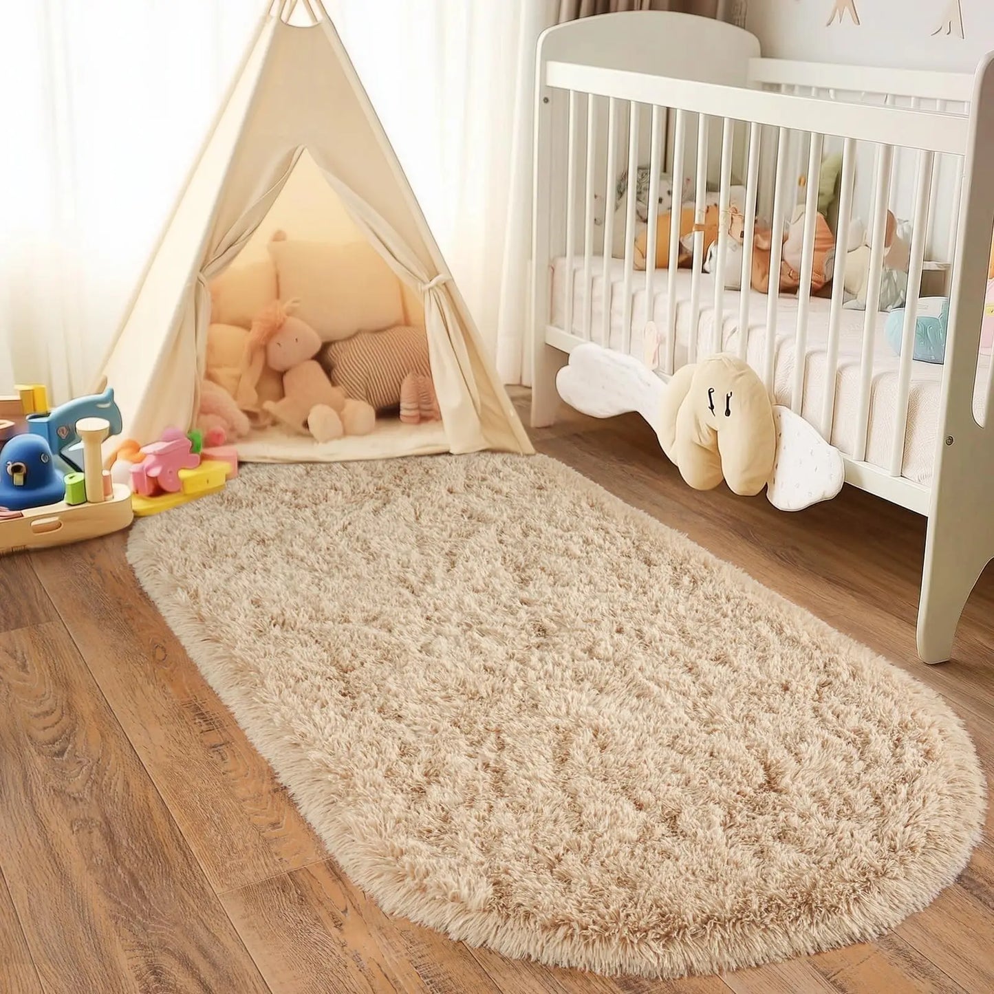 Thickened Plush Carpet Oval For Children's Room