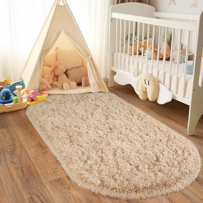 Thickened Plush Carpet Oval For Children's Room