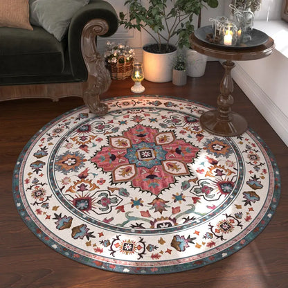 Nordic Style Bedroom Decor Round Carpet Retro American