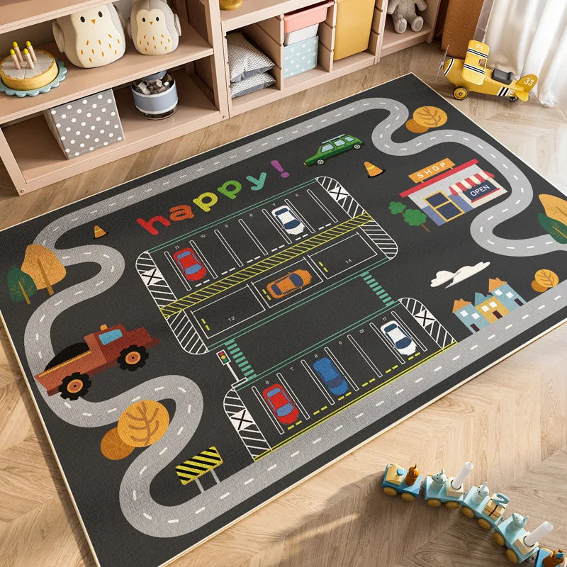Cartoon Car Traffic Children's Carpet Playroom Baby Crawl Mat