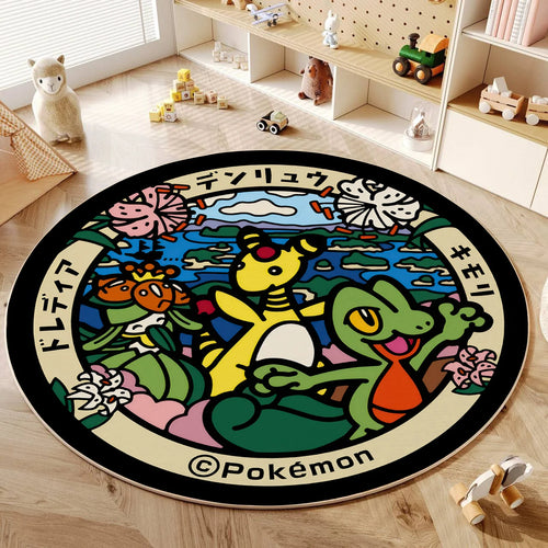 Cartoon Round Carpet Gaming Computer Chair Floor Mat