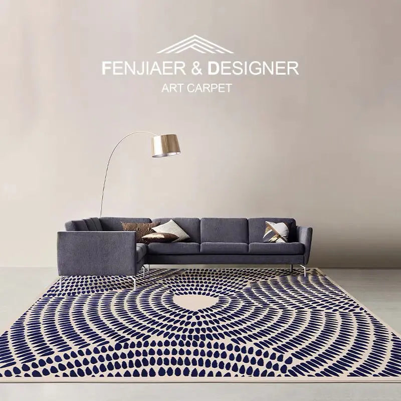 Blue Dots Soft Fluffy Carpet