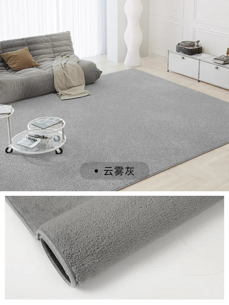 Japanese Minimalist Solid Color Plush Rugs