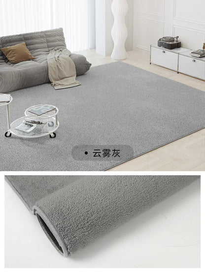 Japanese Minimalist Solid Color Plush Rugs