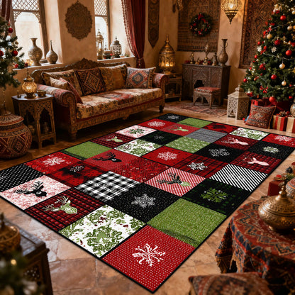 Bohemian Style Living Room Carpet Christmas Decoration