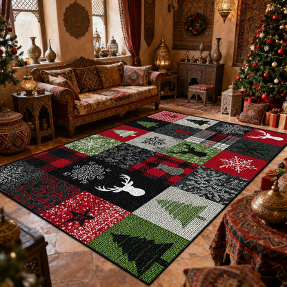 Bohemian Style Living Room Carpet Christmas Decoration