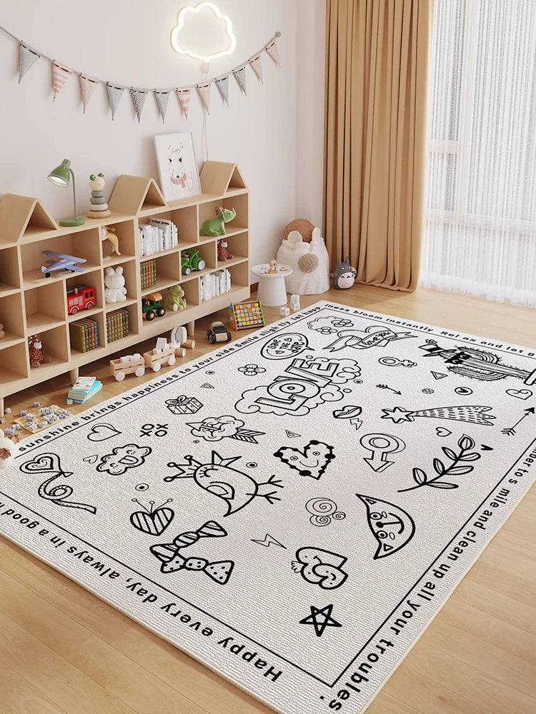 Cartoon Style Carpets Large Area Bedroom Decor Soft Carpet