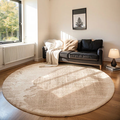 Cream Style Bedroom Decor Round Carpet