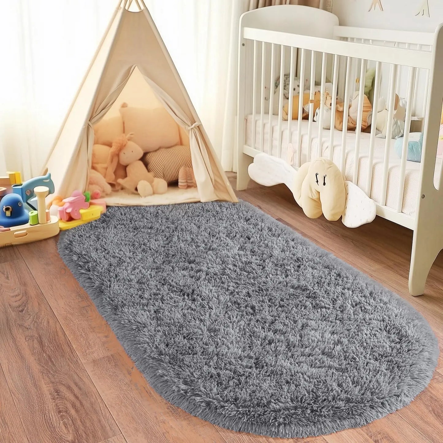 Thickened Plush Carpet Oval For Children's Room
