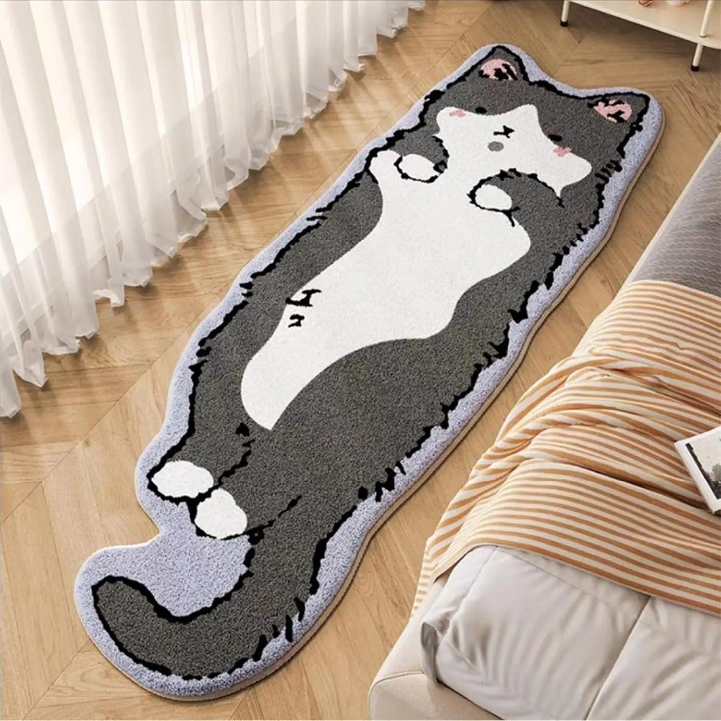Cartoon Cat Patterned Carpet Home Decor