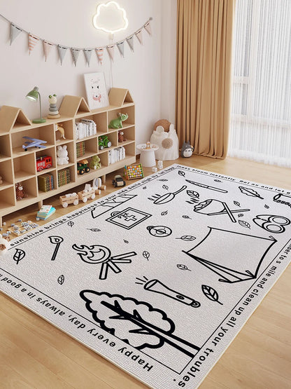 Cartoon Style Carpets Large Area Bedroom Decor Soft Carpet