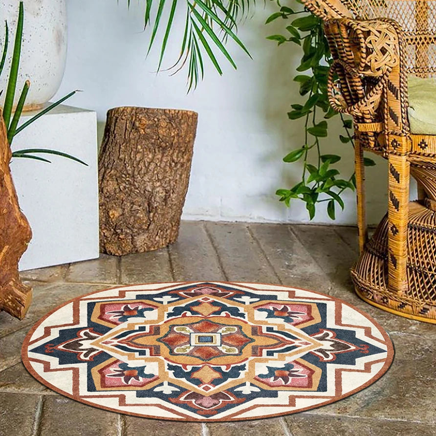 Moroccan Style Living Room Decoration Round Carpet