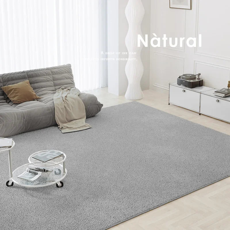 Japanese Minimalist Solid Color Plush Rugs
