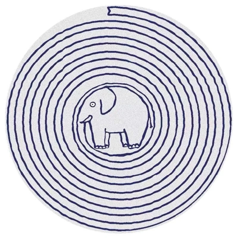 Cartoon Round Imitation Cashmere Carpet