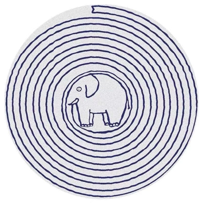 Cartoon Round Imitation Cashmere Carpet