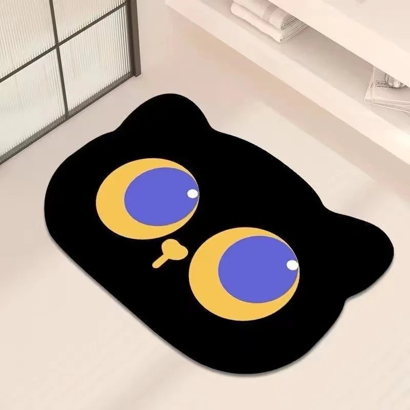 1PC Cute Cat Dialgae Mud Bathroom Mat