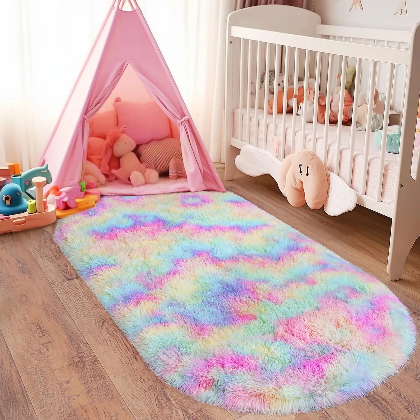 Thickened Plush Carpet Oval For Children's Room