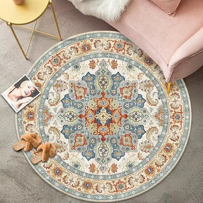 Vintage Bohemian Ethnic Style Circular Printed Carpet