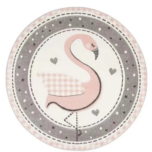 Cartoon Animal Imitation Cashmere Round Carpet