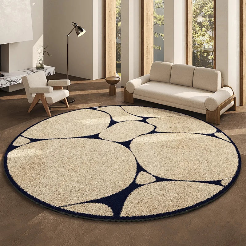 Round Geometric Living Room Carpet Modern Minimalist