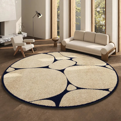 Round Geometric Living Room Carpet Modern Minimalist