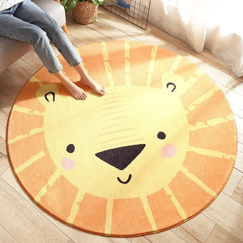 Nordic Style Carpets Cartoon Bedroom Decor Round Carpet
