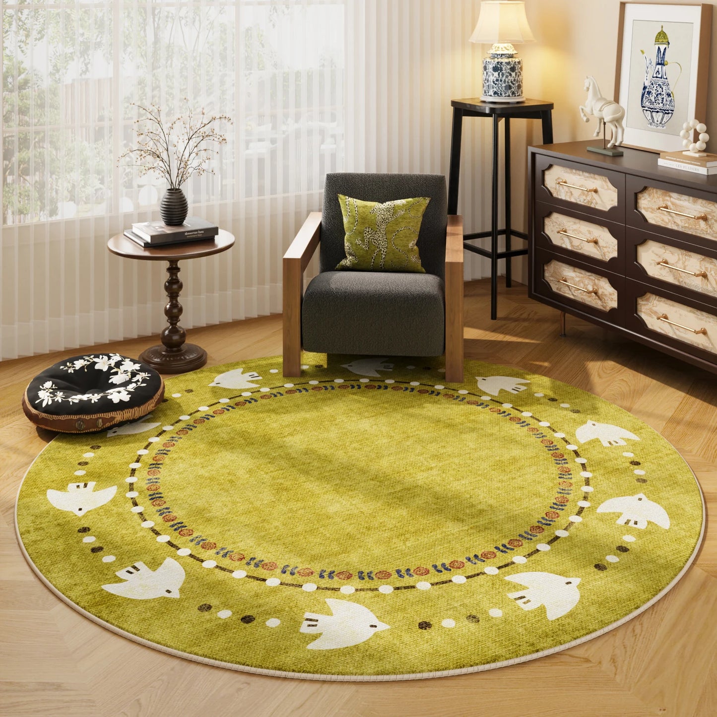 Modern Style Bedroom Decor Round Carpet