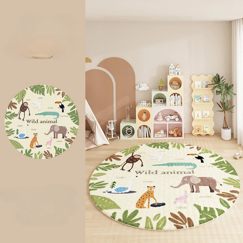 Cartoon Style Carpets Home Fluffy Soft Rug Animal Pattern