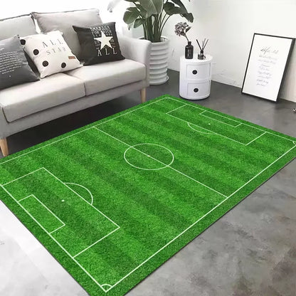 Cartoon Football Soft Comfortable Crystal Velvet Carpet