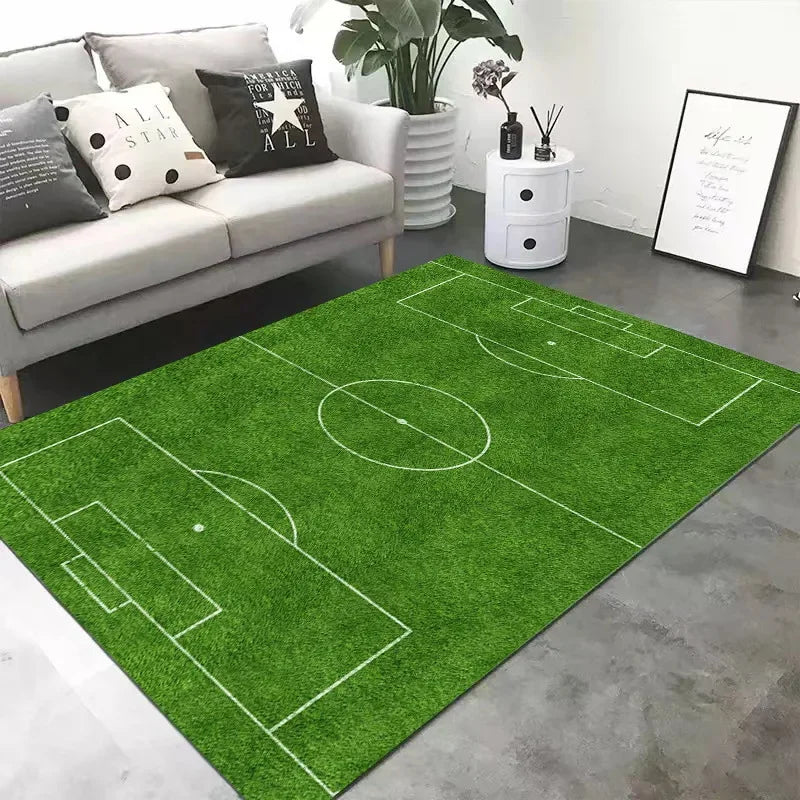 Cartoon Football Soft Comfortable Crystal Velvet Carpet