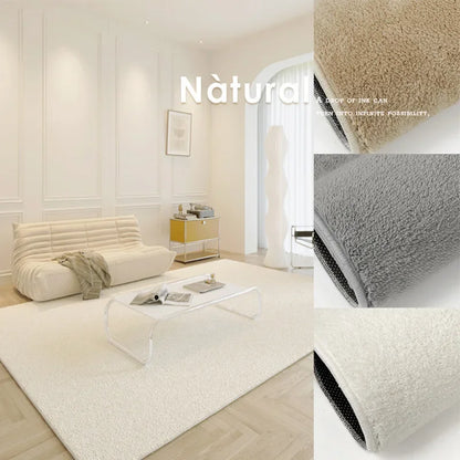 Japanese Minimalist Solid Color Plush Rugs