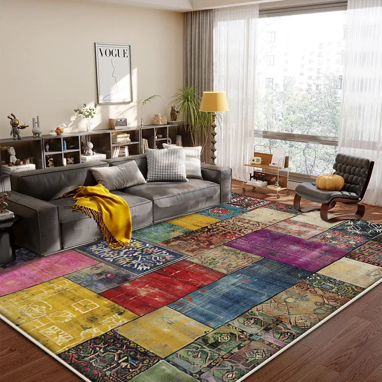 Boho Retro Living Room Carpet