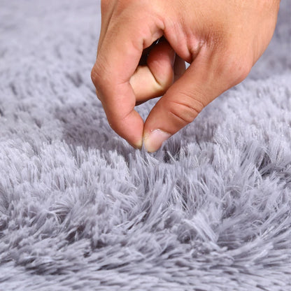 Fluffy Oval Plush Carpet Extra Soft Rug For Living Room
