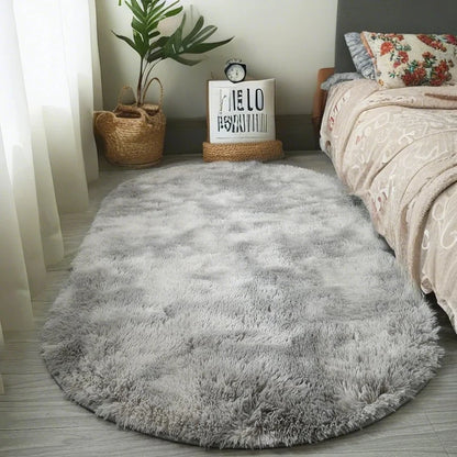 Fluffy Oval Plush Carpet Extra Soft Rug For Living Room