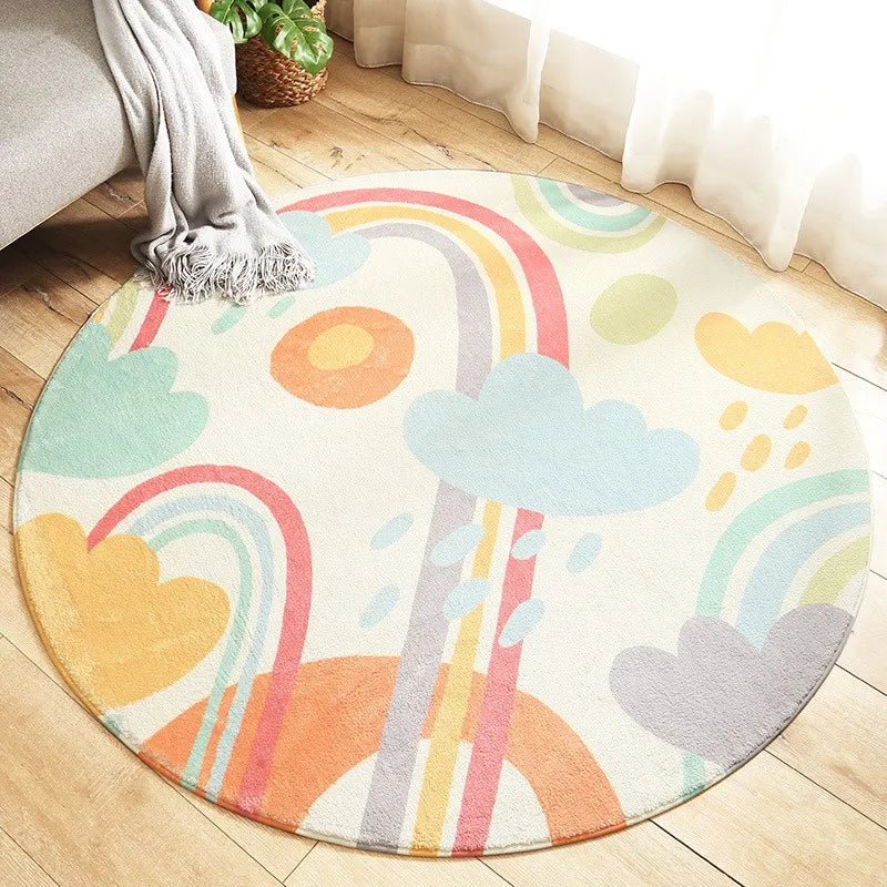 Nordic Style Carpets Cartoon Bedroom Decor Round Carpet