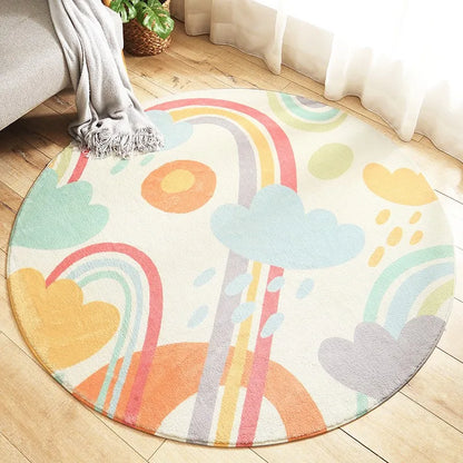 Nordic Style Carpets Cartoon Bedroom Decor Round Carpet