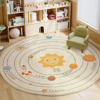 Cartoon Style Bedroom Decor Lion Pattern Carpet