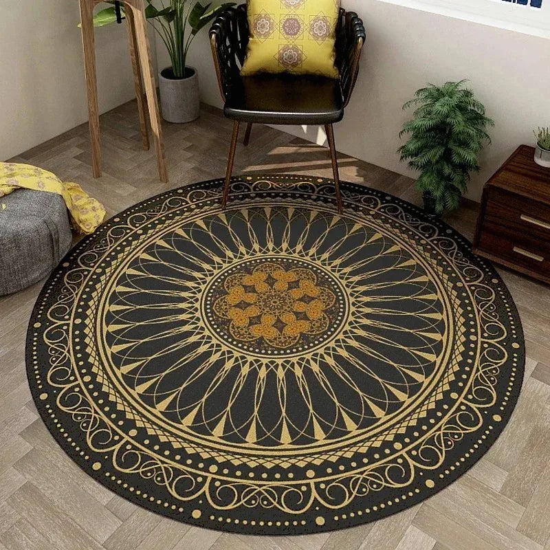 Vintage Bohemian Ethnic Style Circular Printed Carpet