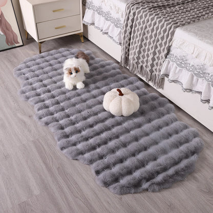 Bubble Velvet Faux Rabbit Fur Rug Ultra Soft