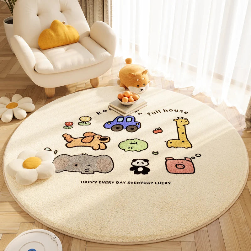 2025 New Style Ins Round Imitation Cashmere Rug