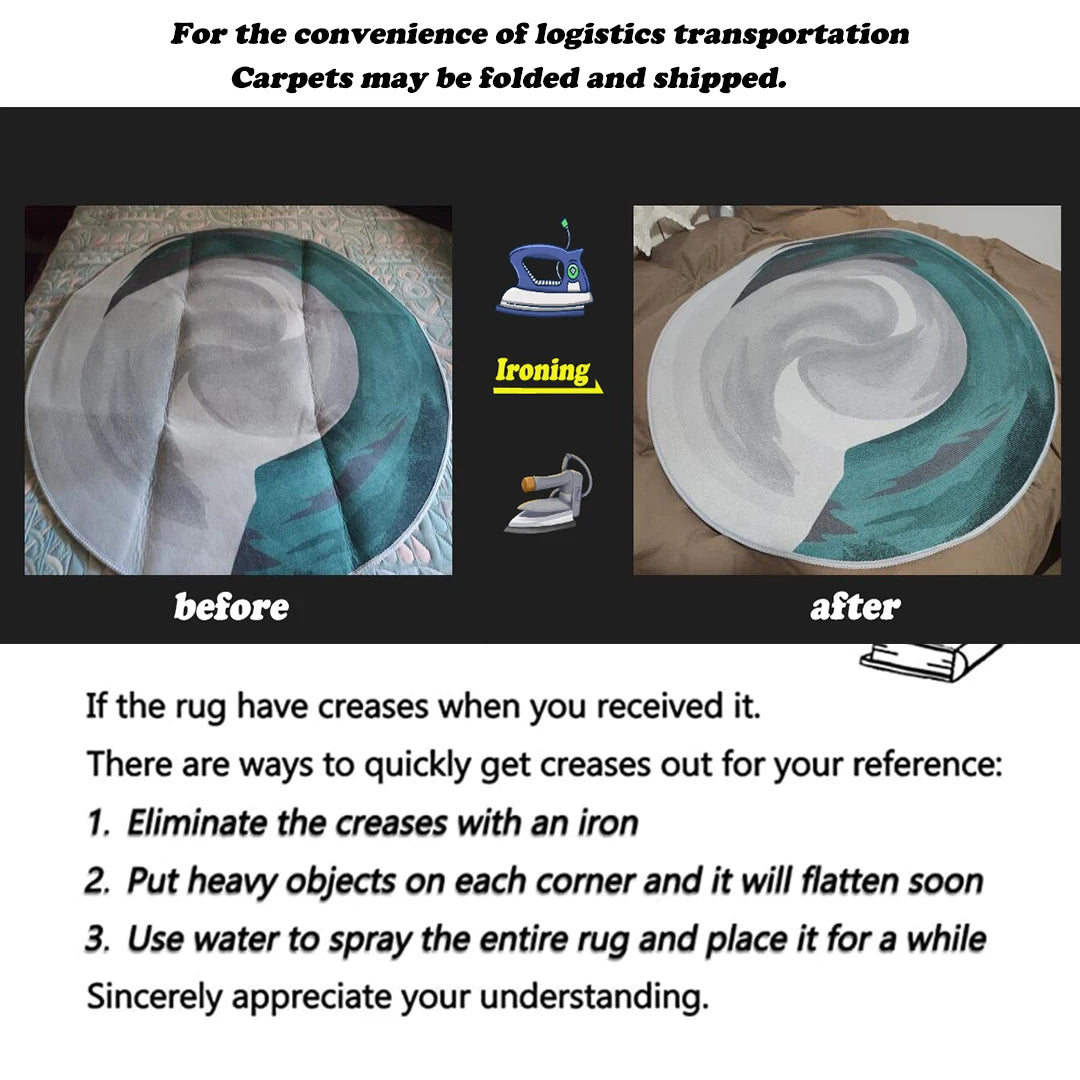 Cartoon Style Bedroom Decor Round Rug